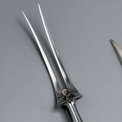 Georg Jensen Large Sterling Silver Bernadotte Steel Carving Set