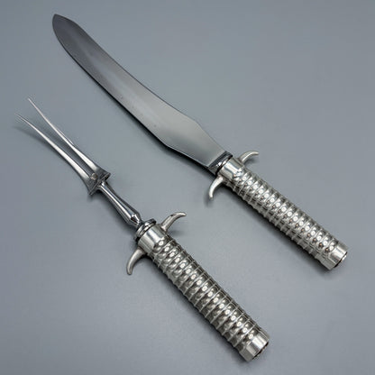 Georg Jensen Large Sterling Silver Bernadotte Steel Carving Set