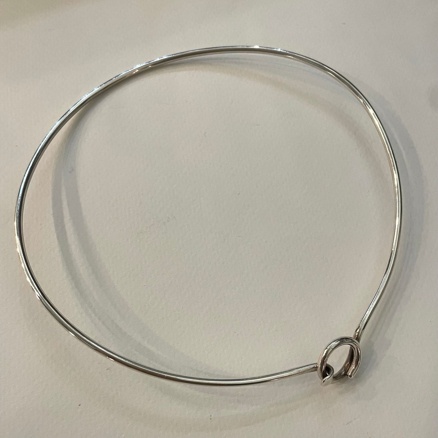 Estate Sterling Silver Neck Ring Large Hoop