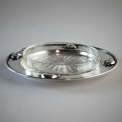 Georg Jensen Sterling Silver Butter Dish with Glass Liner