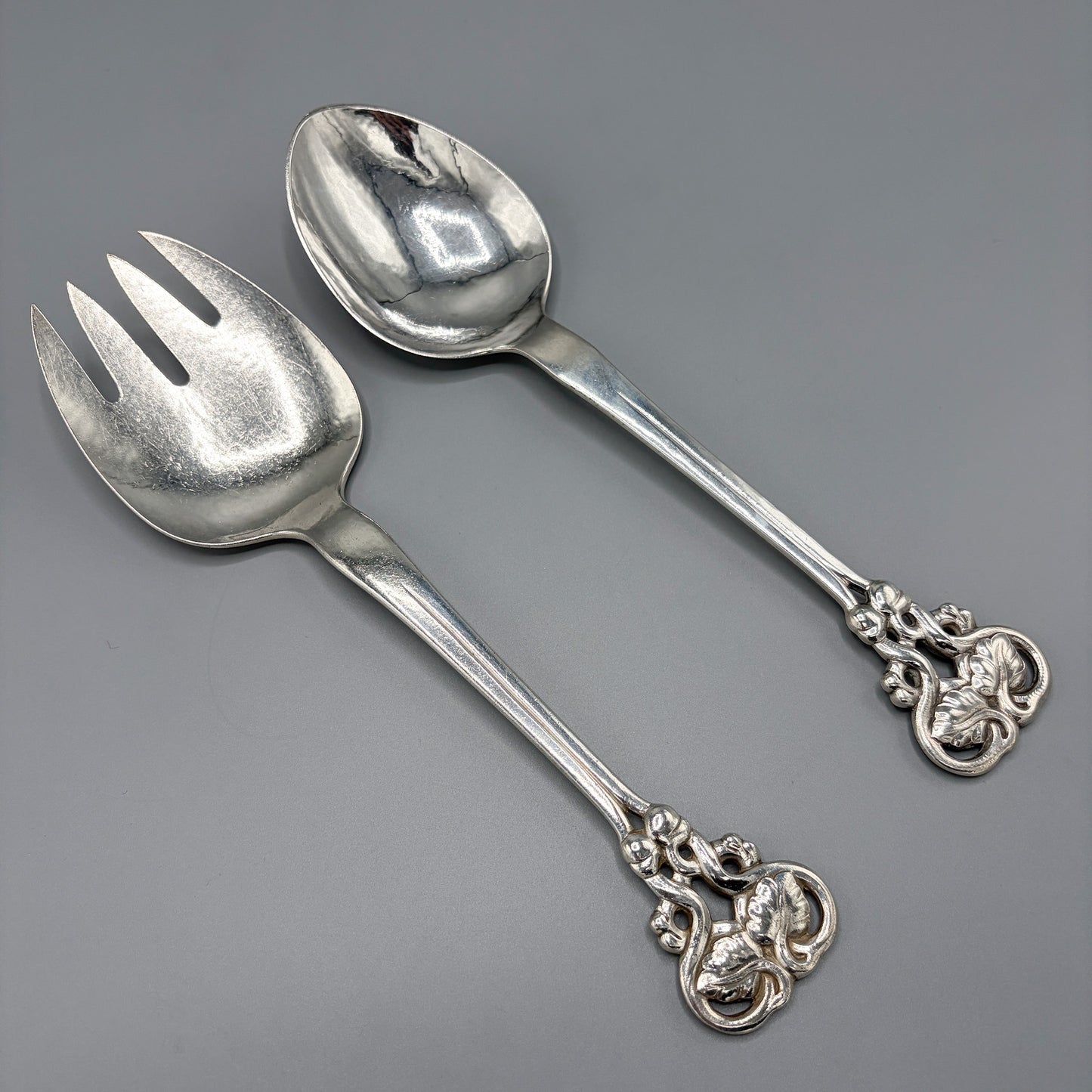 Estate Georg Jensen Sterling Silver Ornamental Serving Set No.58