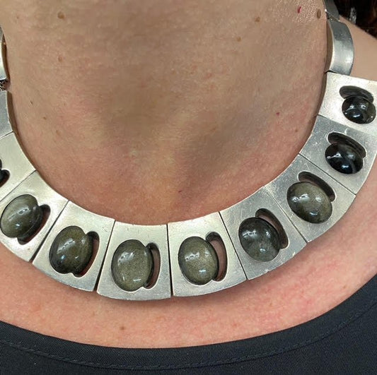 Antonio Pineda Silver and Labradorite Necklace