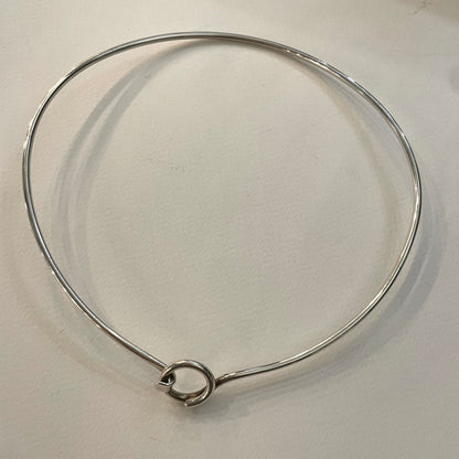 Mende Neck Rings Estate Sterling Silver Neck Ring Large Hoop – Gallery 925