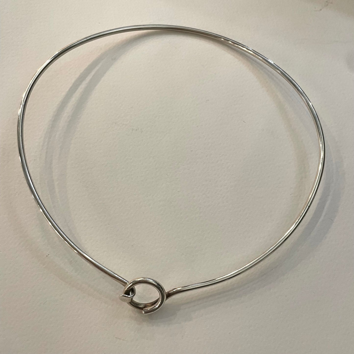 Estate Sterling Silver Neck Ring Large Hoop