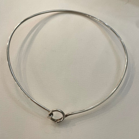 Estate Sterling Silver Neck Ring Large Hoop