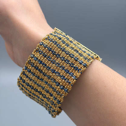 18kt Woven Gold Mesh Italian Bracelet