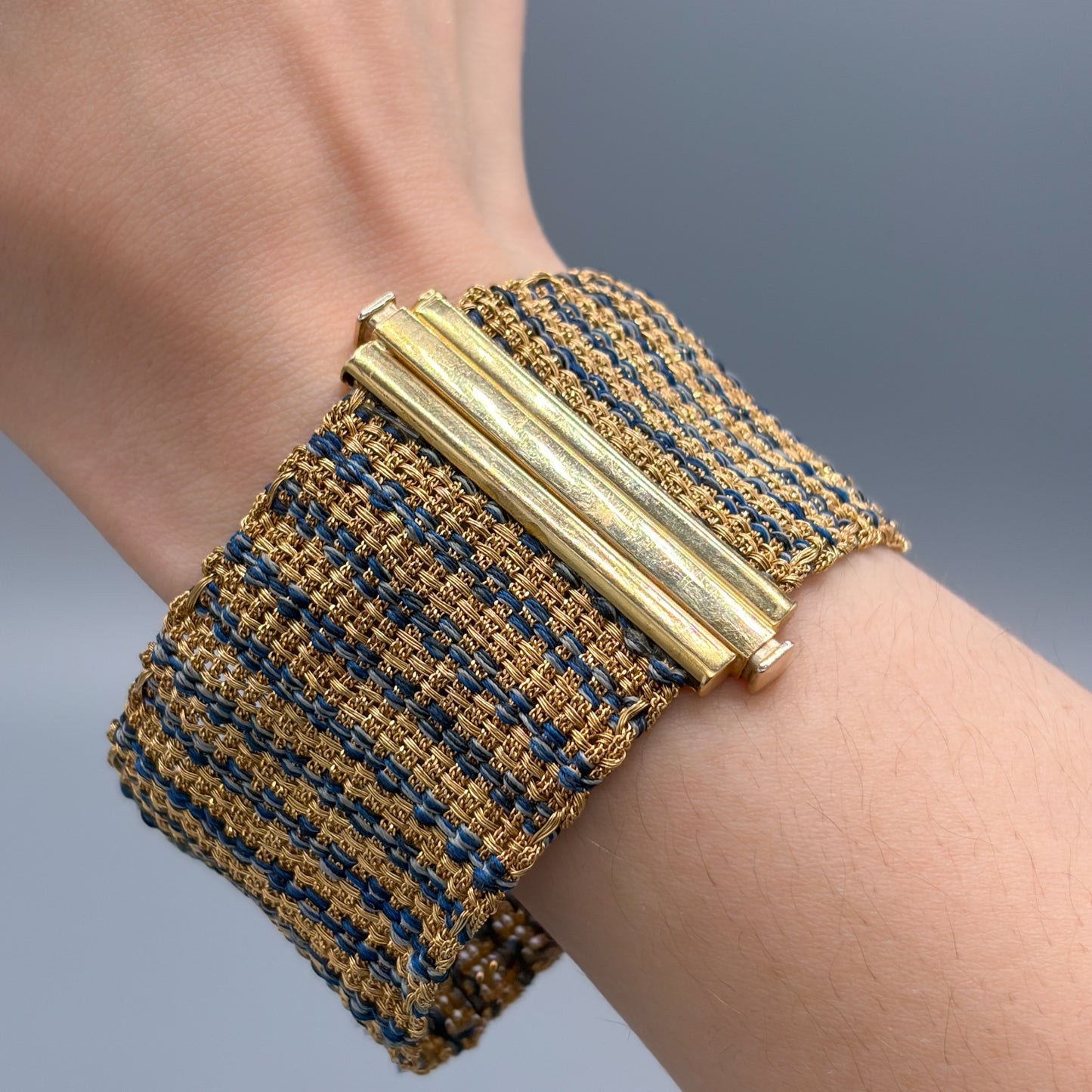 18kt Woven Gold Mesh Italian Bracelet