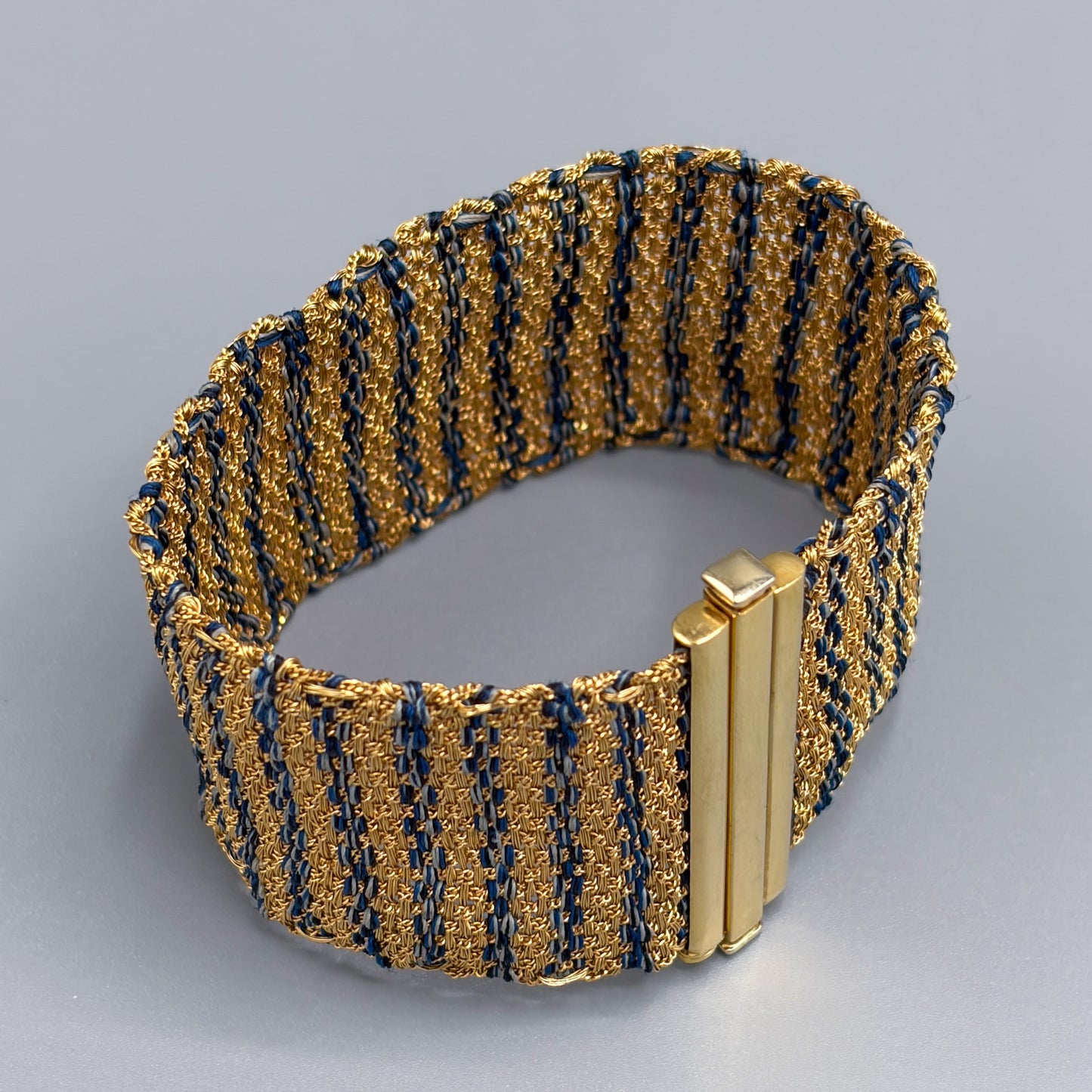 18kt Woven Gold Mesh Italian Bracelet
