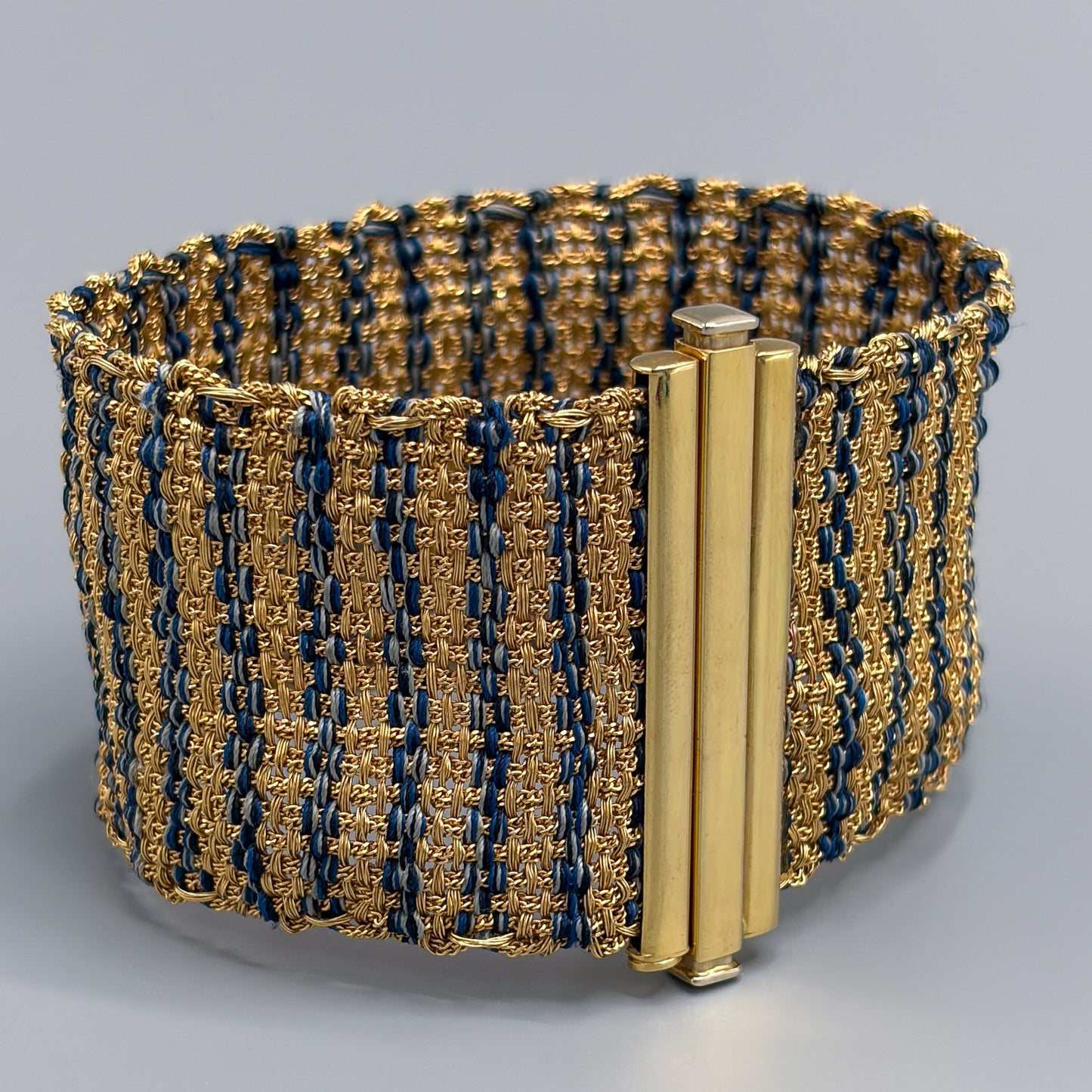 18kt Woven Gold Mesh Italian Bracelet