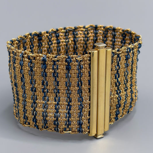 18kt Woven Gold Mesh Italian Bracelet