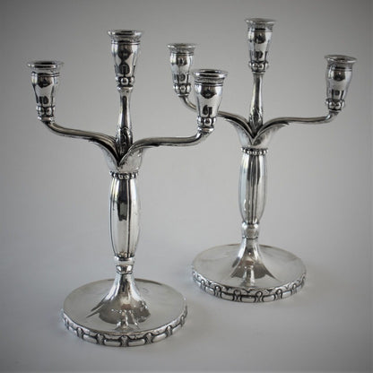 Georg Jensen  826 Silver 3 Light  Candelabra, No.161